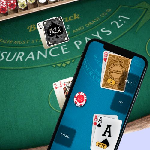 Blackjack on a phone screen